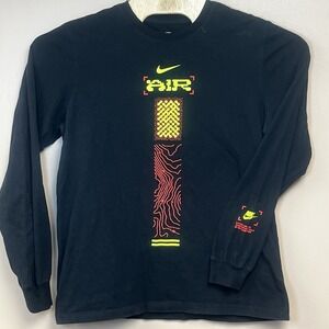 Nike Men's Large Black Long Sleeve Air Graphic Swoosh 24/7 SP20 Flight Shirt